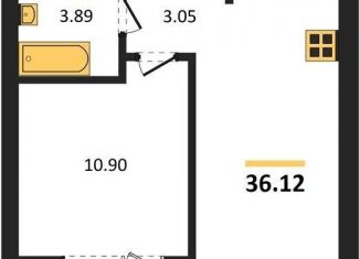 Однокомнатная квартира на продажу, 36.1 м2, Калининград, Московский район