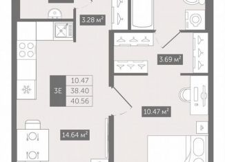 Продаю 1-ком. квартиру, 40.6 м2, Ленинградская область