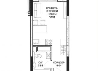 Квартира на продажу студия, 20.8 м2, Москва, улица Корнейчука, 27, метро Медведково