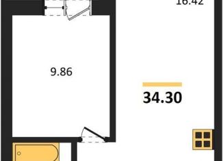 Продается однокомнатная квартира, 34.3 м2, Калининград, Московский район