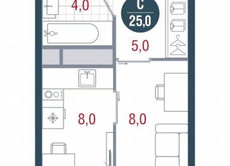 Продажа квартиры студии, 25 м2, Москва, район Царицыно, Кавказский бульвар, 51