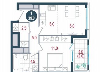 Продам однокомнатную квартиру, 39 м2, Москва, метро Южная, Кавказский бульвар, 51