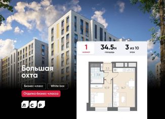 Продаю 1-ком. квартиру, 34.5 м2, Санкт-Петербург, Красногвардейский район