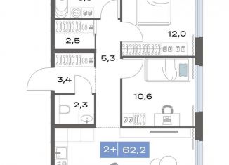 Продам двухкомнатную квартиру, 62.2 м2, Екатеринбург, метро Чкаловская, улица Академика Парина, 11с1