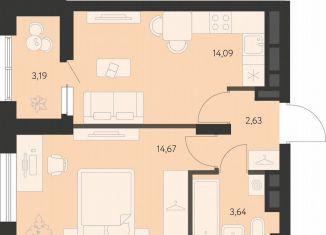 Продается 1-ком. квартира, 36.5 м2, Свердловская область