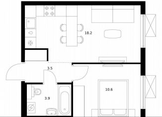 Продажа однокомнатной квартиры, 36.2 м2, Москва, ЮЗАО