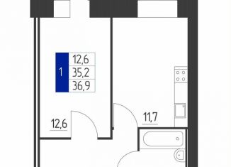 Продается однокомнатная квартира, 36.9 м2, Октябрьский, проспект Ленина, 90