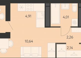 Продается квартира студия, 25.2 м2, Екатеринбург, метро Чкаловская, улица Вильгельма де Геннина, 23