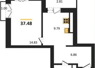 1-ком. квартира на продажу, 37.5 м2, Калининград