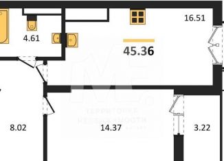 Продам 1-комнатную квартиру, 45.4 м2, поселок Малое Исаково