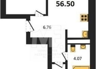 Продажа 2-ком. квартиры, 56.5 м2, Калининград, улица Героя России Катериничева, 9к2