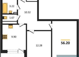 Продается 2-комнатная квартира, 56.2 м2, Воронеж, Московский проспект, 66