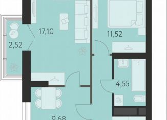 2-ком. квартира на продажу, 52.7 м2, Екатеринбург, метро Чкаловская, улица Академика Ландау, 43