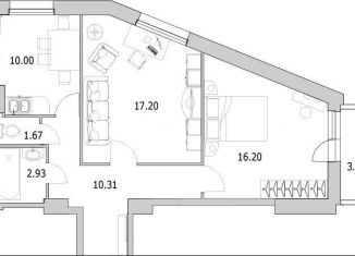 Продается двухкомнатная квартира, 61.4 м2, Санкт-Петербург, улица Кустодиева, 7к1, метро Проспект Просвещения