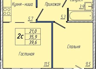 Продаю 1-ком. квартиру, 39.6 м2, Кемерово, Притомский проспект, 30А, Центральный район