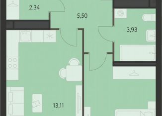 Продается 1-комнатная квартира, 38.1 м2, Екатеринбург, метро Чкаловская