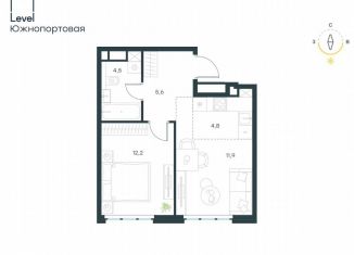 Продам 2-комнатную квартиру, 39 м2, Москва, метро Автозаводская, жилой комплекс Левел Южнопортовая, 14