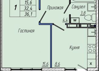 Продается однокомнатная квартира, 36.1 м2, Кемерово, Центральный район, Притомский проспект, 30А