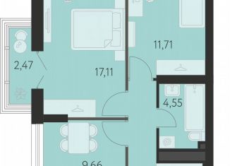 Продам 2-ком. квартиру, 52.7 м2, Екатеринбург, метро Чкаловская, улица Академика Ландау, 43