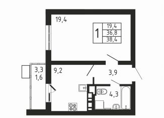 Продажа 1-ком. квартиры, 38.4 м2, деревня Пирогово, ЖК Пироговская Ривьера