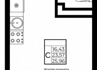 Продажа квартиры студии, 26 м2, Краснодар, Прикубанский округ, жилой комплекс Европа Клубный Квартал 9, лит3