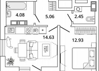 Продается однокомнатная квартира, 40.9 м2, Санкт-Петербург, метро Лесная