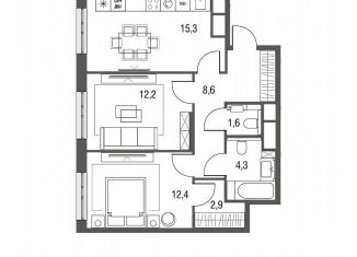 Продажа 2-ком. квартиры, 58.7 м2, Москва, ЖК Сиреневый парк, Тагильская улица, 2к1