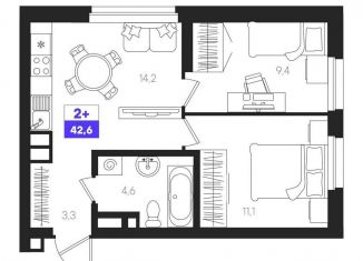 Продается 2-комнатная квартира, 42.6 м2, Екатеринбург, Чкаловский район, улица Патриса Лумумбы, 54