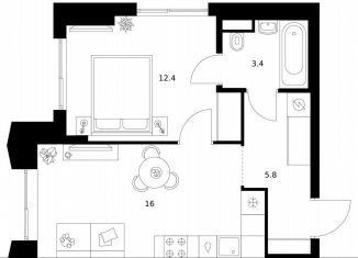 Продам 1-ком. квартиру, 37.6 м2, Москва, метро Мичуринский проспект