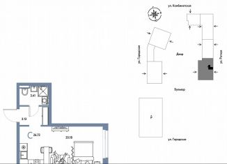 Продается 1-ком. квартира, 26.7 м2, Екатеринбург, Ленинский район