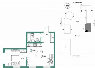 Продается двухкомнатная квартира, 44.6 м2, Екатеринбург, метро Ботаническая