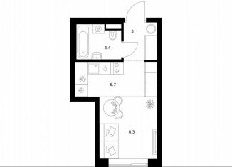 Продается квартира студия, 21.4 м2, Москва, метро Мичуринский проспект