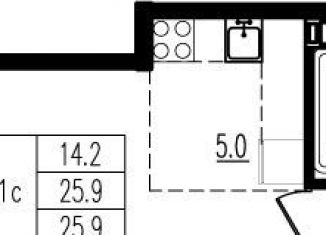 Продается квартира студия, 25.7 м2, деревня Пирогово, ЖК Пироговская Ривьера, улица Ильинского, 8