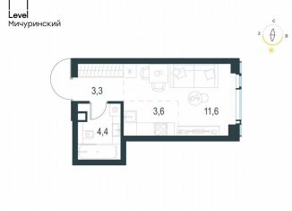 Продаю квартиру студию, 22.9 м2, Москва, жилой комплекс Левел Мичуринский, к3