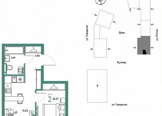 2-комнатная квартира на продажу, 32.3 м2, Екатеринбург, Ленинский район