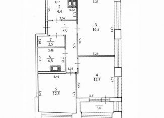 Продажа 2-комнатной квартиры, 62.5 м2, Санкт-Петербург, муниципальный округ Морской, улица Челюскина, 8