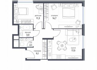 Продается 2-комнатная квартира, 59.2 м2, Москва, ЖК Сиреневый парк