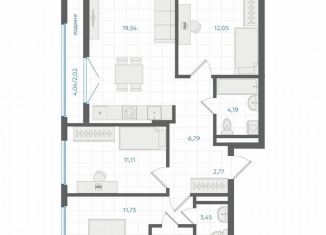 Продажа 3-ком. квартиры, 76.4 м2, Екатеринбург, Ленинский район