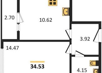 Продам 1-комнатную квартиру, 34.5 м2, Калининград, Арсенальная улица, 31к1