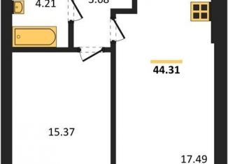 Продаю 1-ком. квартиру, 44.3 м2, Пионерский