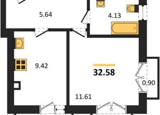 Продам однокомнатную квартиру, 32.6 м2, Калининград