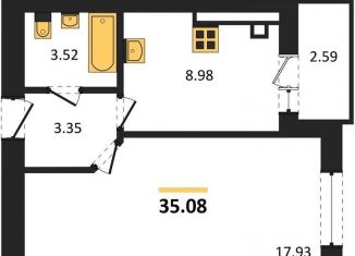 Продаю 1-комнатную квартиру, 35.1 м2, Калининград, Ленинградский район