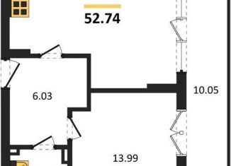 Однокомнатная квартира на продажу, 52.7 м2, Светлогорск, улица Нахимова