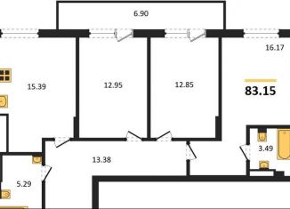 Продажа 3-ком. квартиры, 83.2 м2, Калининградская область