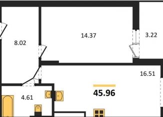 Продажа 1-ком. квартиры, 46 м2, поселок Малое Исаково