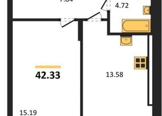 Однокомнатная квартира на продажу, 42.3 м2, поселок Малое Исаково