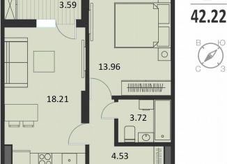 Продам однокомнатную квартиру, 42.2 м2, Курск, Хуторская улица, 33