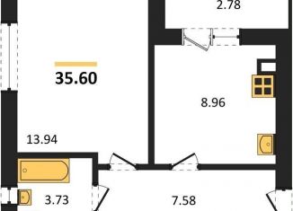 Продается однокомнатная квартира, 35.6 м2, Калининград, Московский район, Крейсерская улица, 13к1