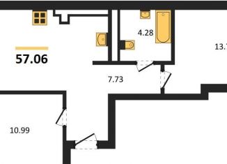 2-комнатная квартира на продажу, 57.1 м2, Калининград, Московский район