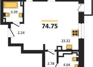 Продажа 3-ком. квартиры, 74.8 м2, Калининград, Батальная улица, 65Б, Московский район